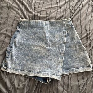 Jealous Tomato Asymmetrical Denim Skort - Blue